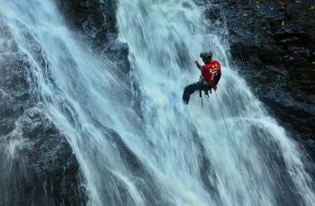 Into the mist - Secret Waterfall Rappelling (150ft) & Sindola fort hike